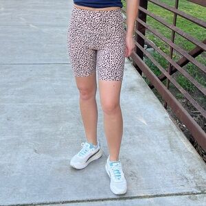 Leopard Print Biker Shorts